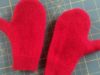 Red sweater mittens