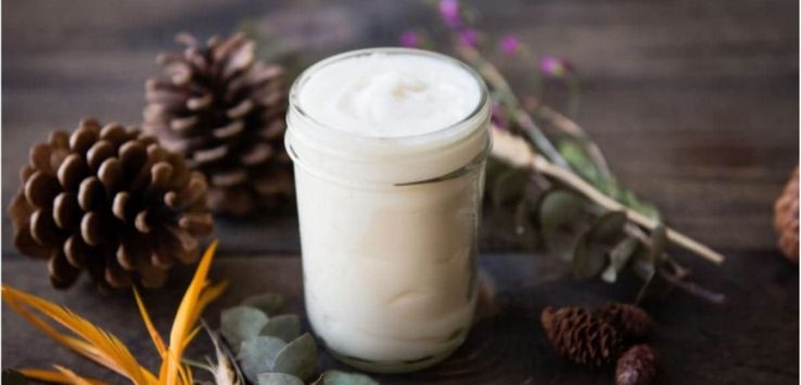 A jar filled with natural deodorant