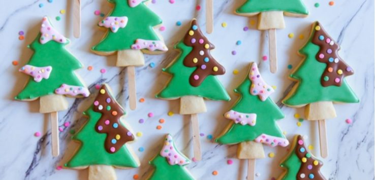 Christmas Tree Cookie Pops