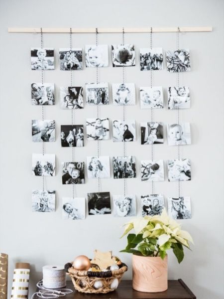 Pictures of family hanging on a wall