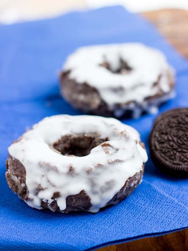 Two Double Glazed Krispy Kreme Oreo Cake Doughnuts