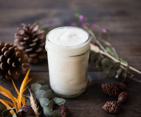 A jar filled with natural deodorant