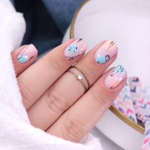 Abstract Pastel Nails