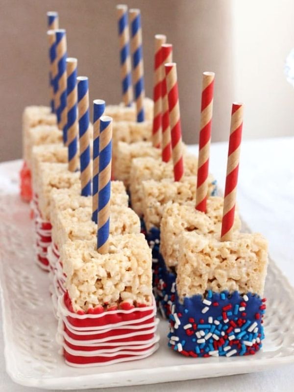 American Flag Rice Krispie Treats