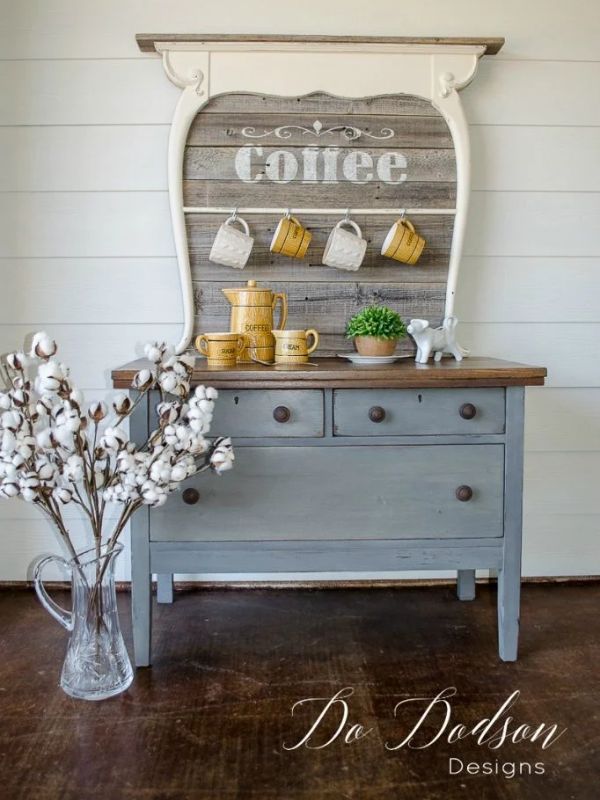 Antique Washstand DIY Coffee Bar