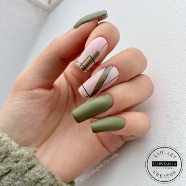 Artistic Olive Nails