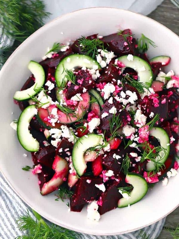 Beet Salad with Feta, Cucumbers, and Dill