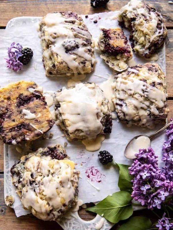 Blackberry Lavender White Chocolate Scones