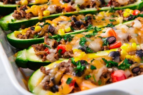 Buritto Zucchini Boats