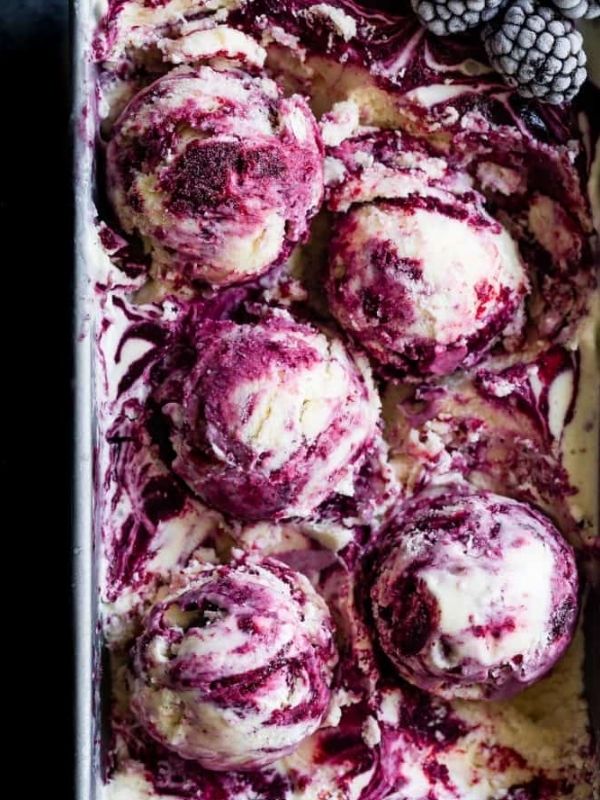 Chamomile Blackberry Ice Cream