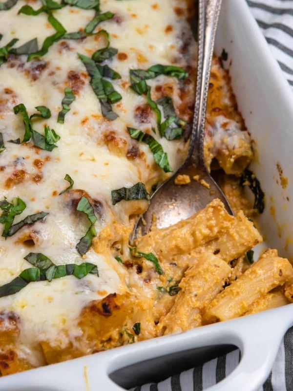 Cheesy Pumpkin Ricotta Pasta Bake