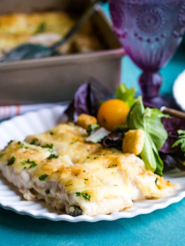 Chicken Broccoli Stuffed Crepe Casserole