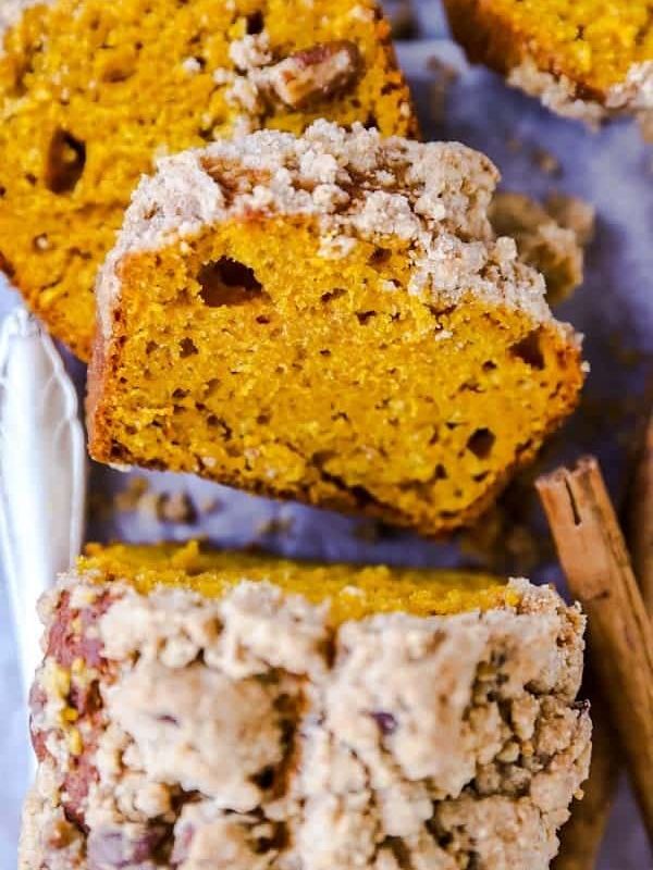 Cinnamon Pecan Streusel Pumpkin Bread