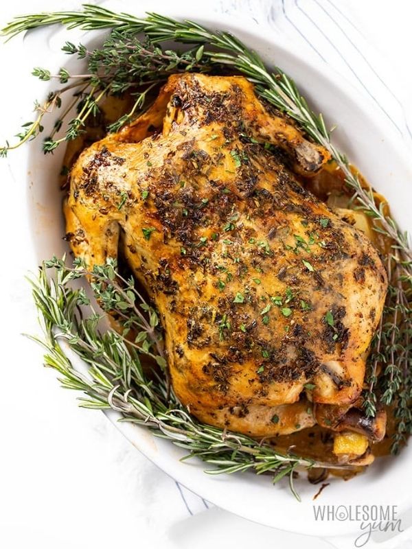 Crock Pot Whole Chicken with Garlic Herb Butter