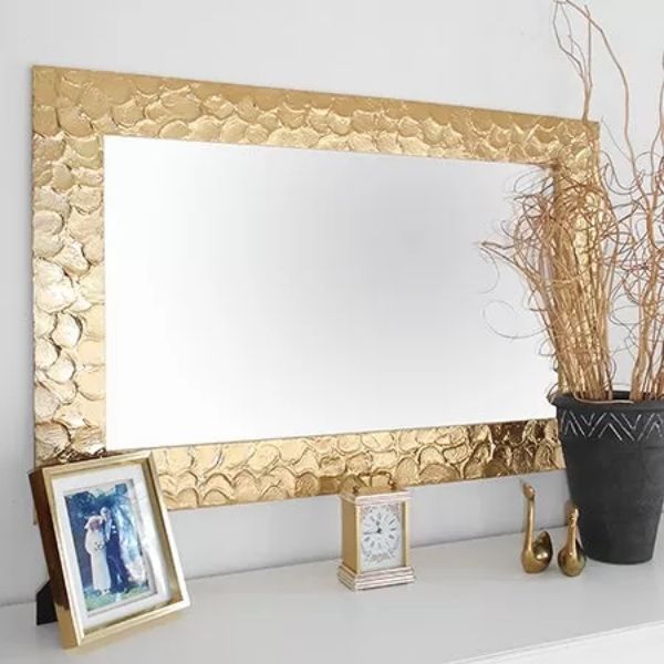 DIY Knock-off Metallic Mirror Frame