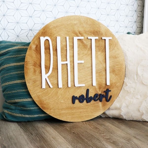 DIY Round Wood Name Sign