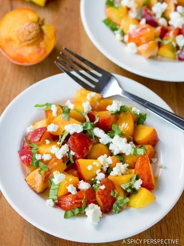 Fresh Peach Salad with Basil