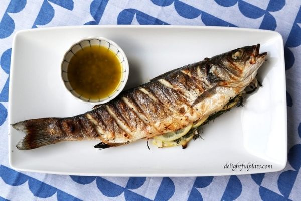 Grilled Branzino with Lemon Caper Sauce