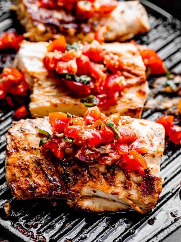 Grilled Mahi Mahi with Balsamic Tomato Salad