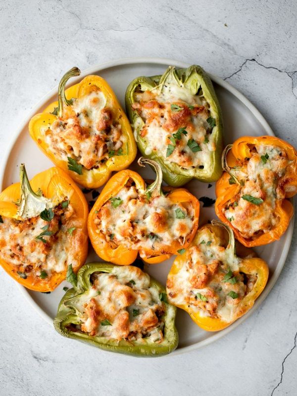 Leftover Turkey Stuffed Peppers