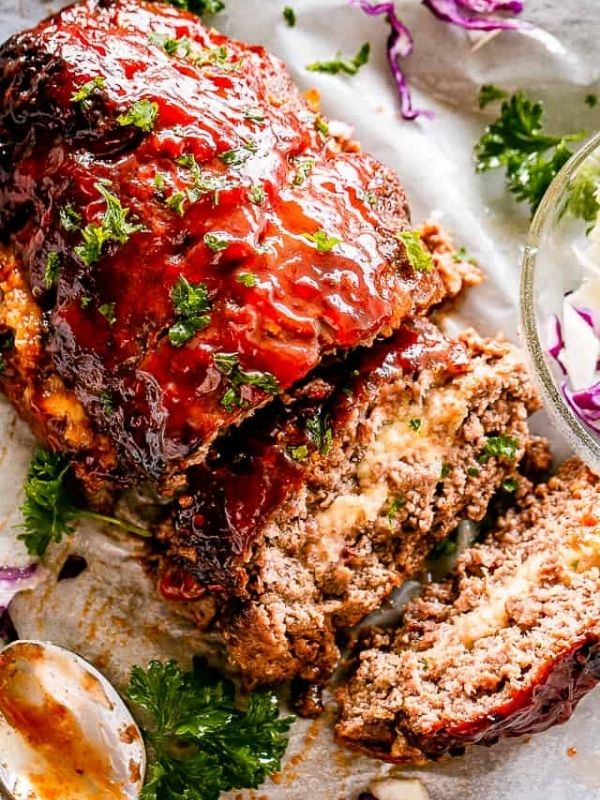 Mozzarella Stuffed Crockpot Meatloaf