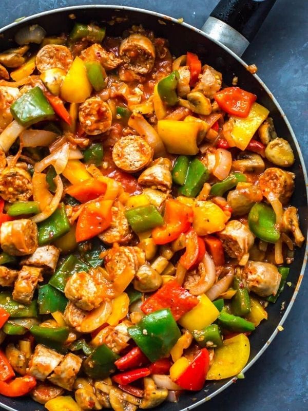 One Pan Sausage Peppers and Onions