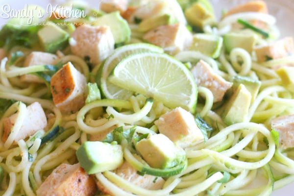 Optavia Cilantro Lime Chicken with Zucchini Noodles