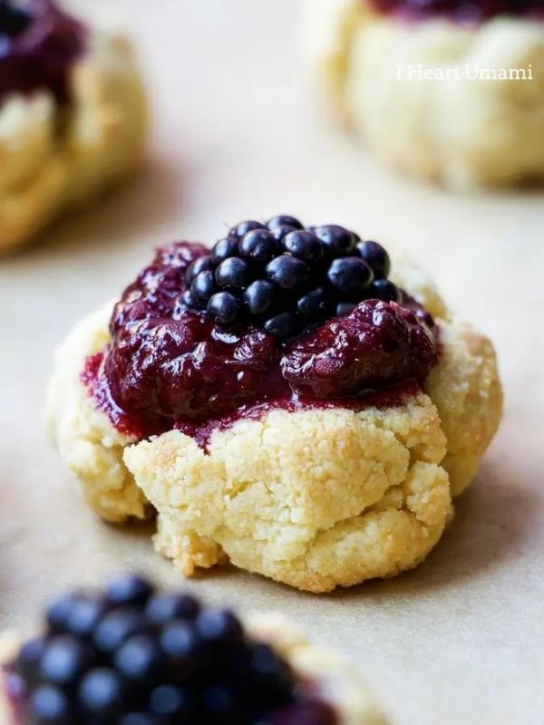 Paleo Blackberry Lemon Jam Thumbprint Cookies