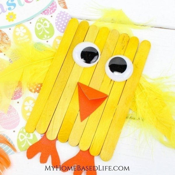 Popsicle Stick Spring Chick Crafts