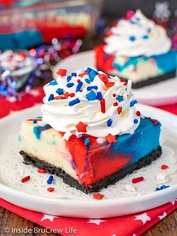 Red, White and Blue Cheesecake Bars