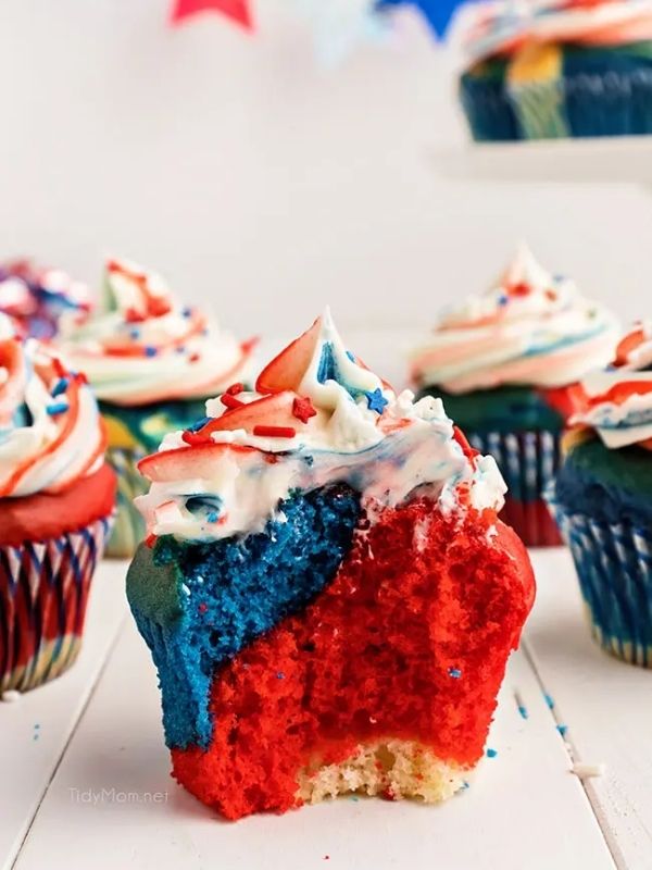 Red White and Blue Cupcakes