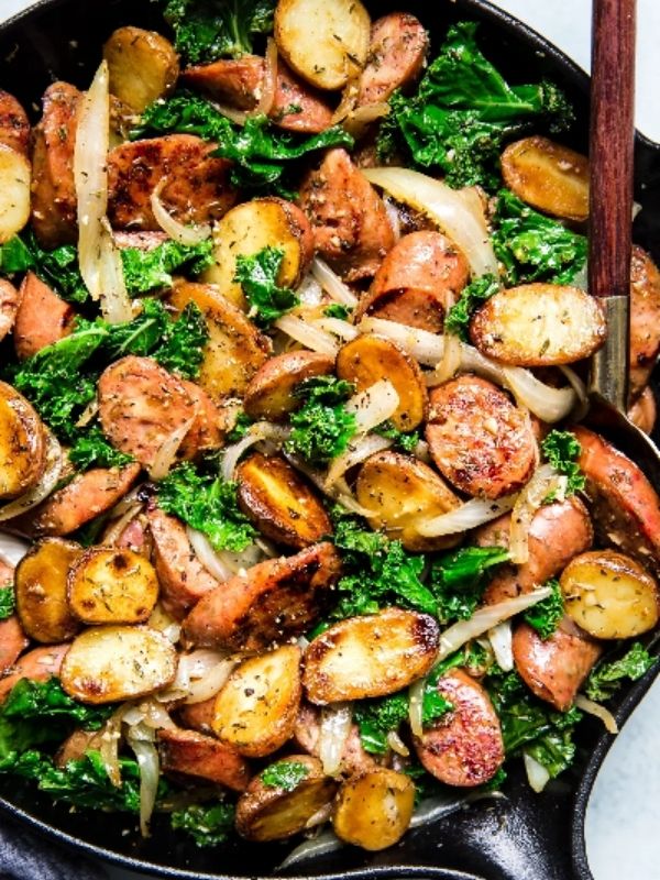 Sausage, Kale, Potato Skillet Dinner