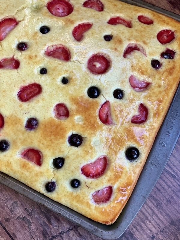 Sheet Pan Pancake made with Bisquick Pancake Mix