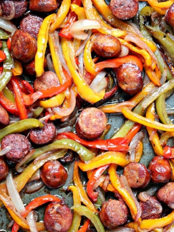 Sheet Pan Sausage and Peppers