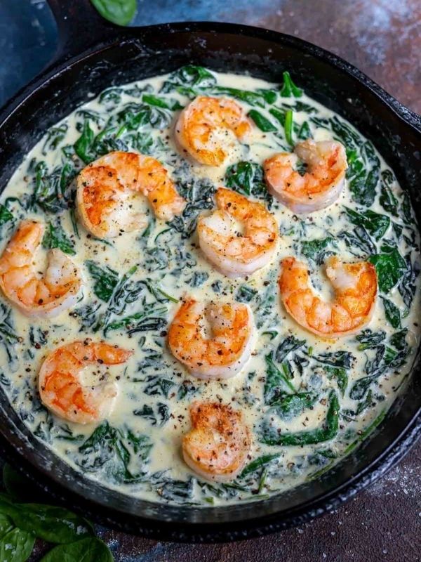 Shrimp and Spinach Cream Sauce