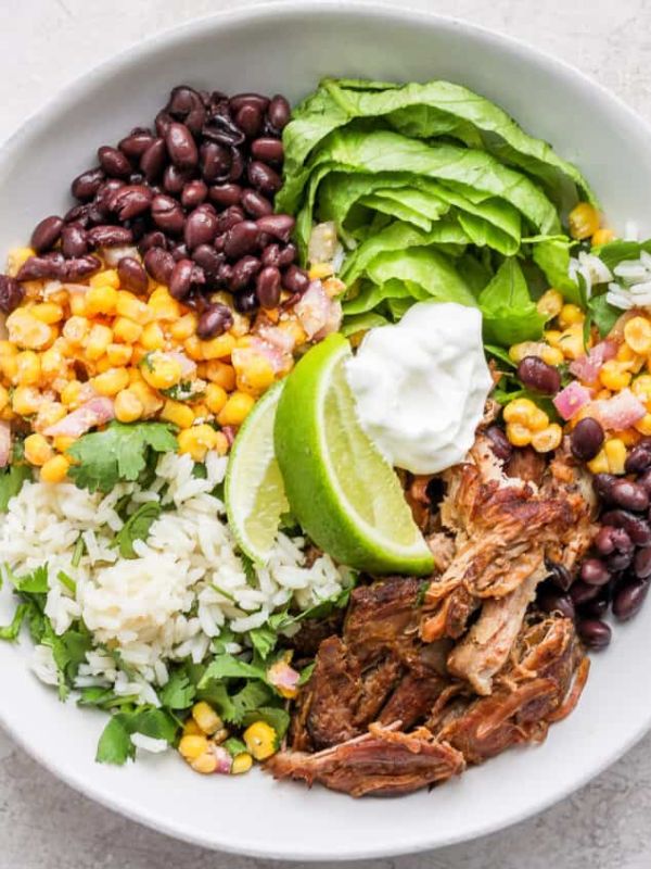 Slow Cooker Carnitas Burrito Bowls