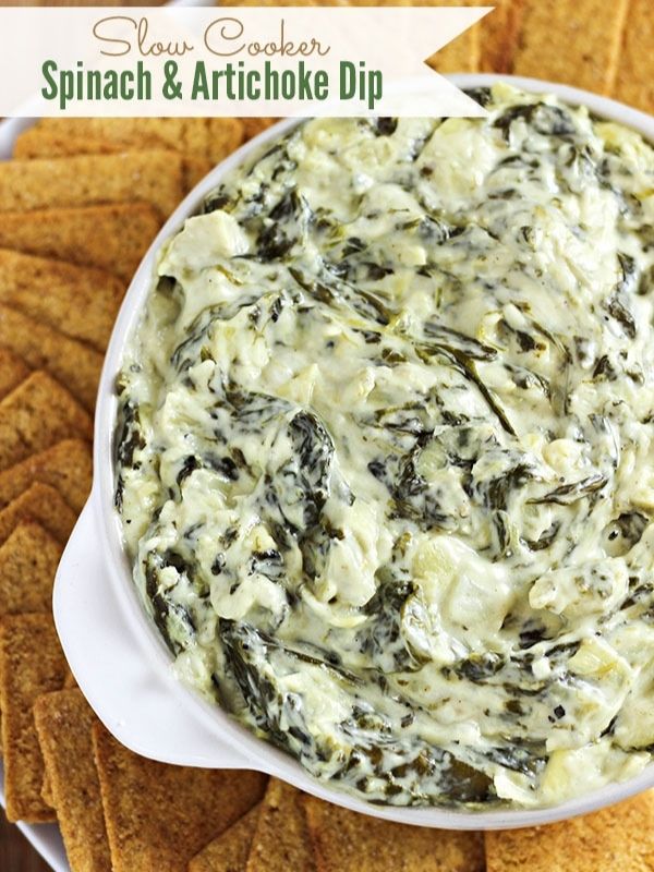 Slow Cooker Spinach and Artichoke Dip