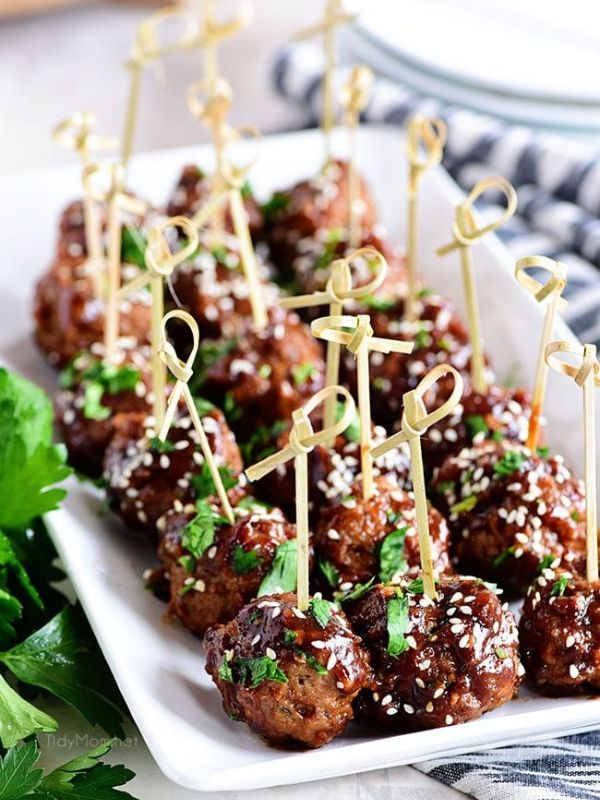 Sweet and Tangy Asian Meatballs with Teriyaki Sauce