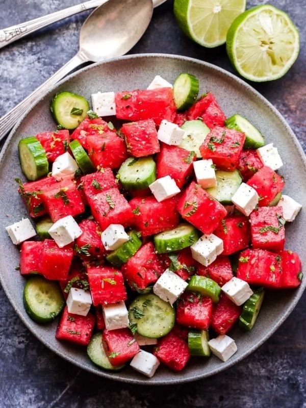 Watermelon Salad with Cucumber and Feta