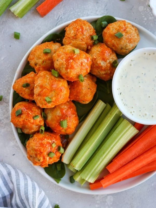 Whole30 Slow Cooker Buffalo Chicken Meatballs