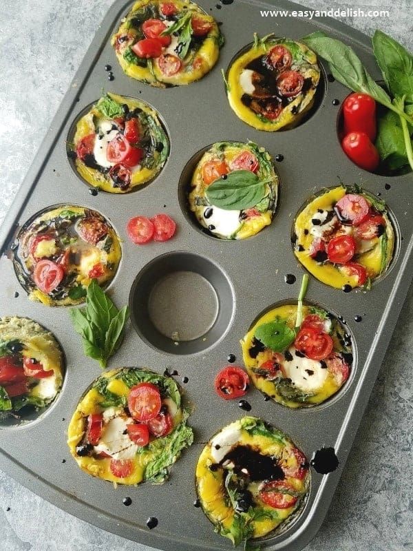 Caprese Breakfast Egg Cups